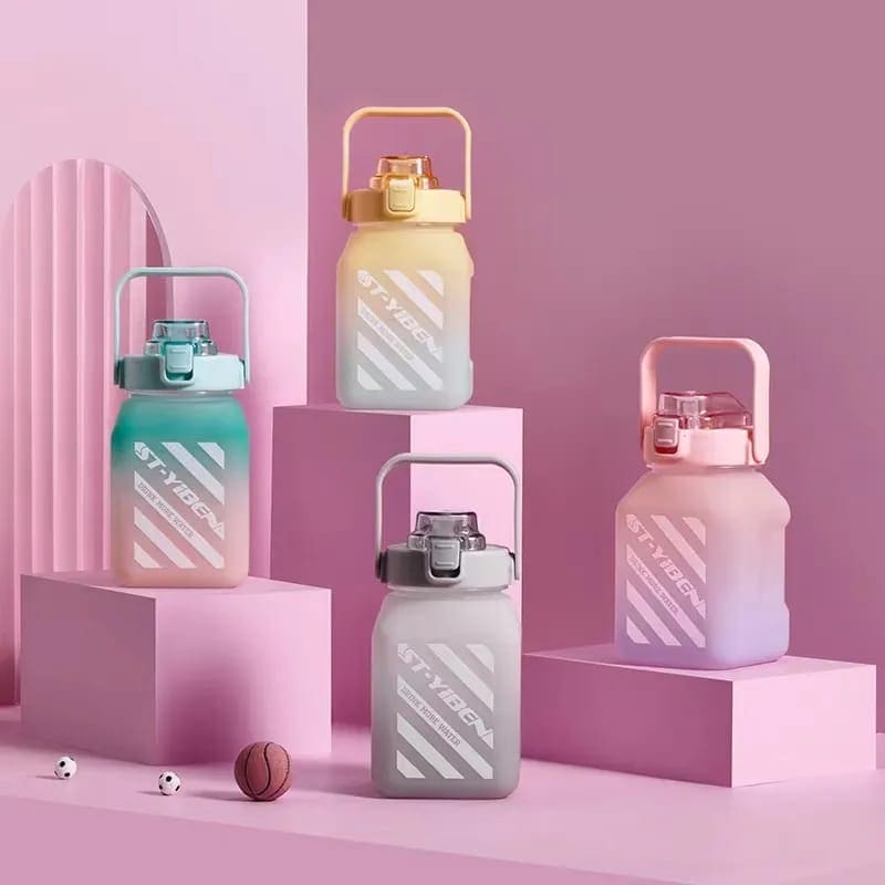 Rainbow Square Water Bottle, 700ml Gradient Color Water Bottle, Portable Cute Kids Water Bottle, Large Capacity Square Belly Water Bottle Rainbow Square Water Bottle, 700ml Gradient Color Water Bottle, Portable Cute Kids Water Bottle, Large Capacity Square Belly Water Bottle